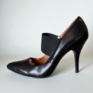 Calvin Klein Womens “Noell” Black Leather Mary Jane Stilettos Size 9